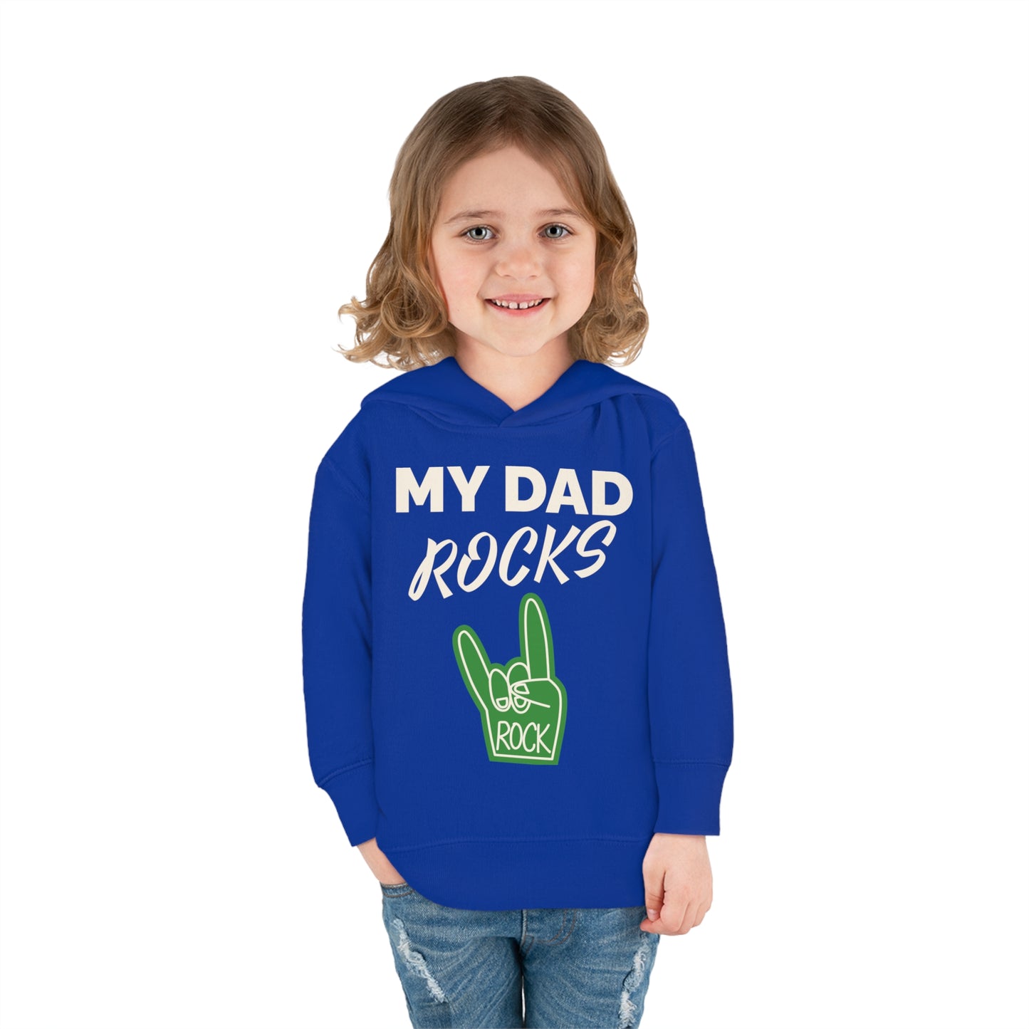 My dad rocks-Toddler Pullover Fleece Hoodie