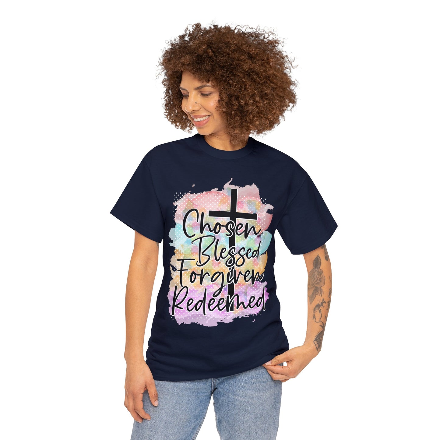 Chosen Blessed forgiven- Unisex Heavy Cotton Tee