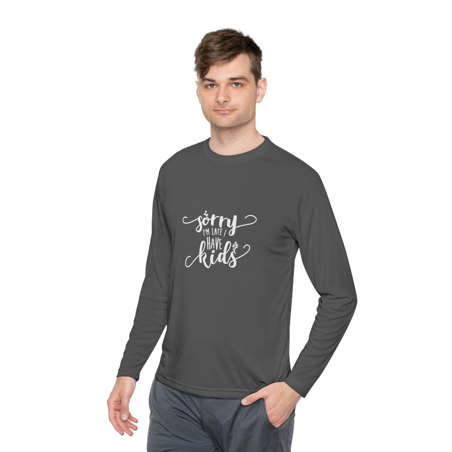 Sorry I'm late, I have kids- Unisex Lightweight Long Sleeve Tee