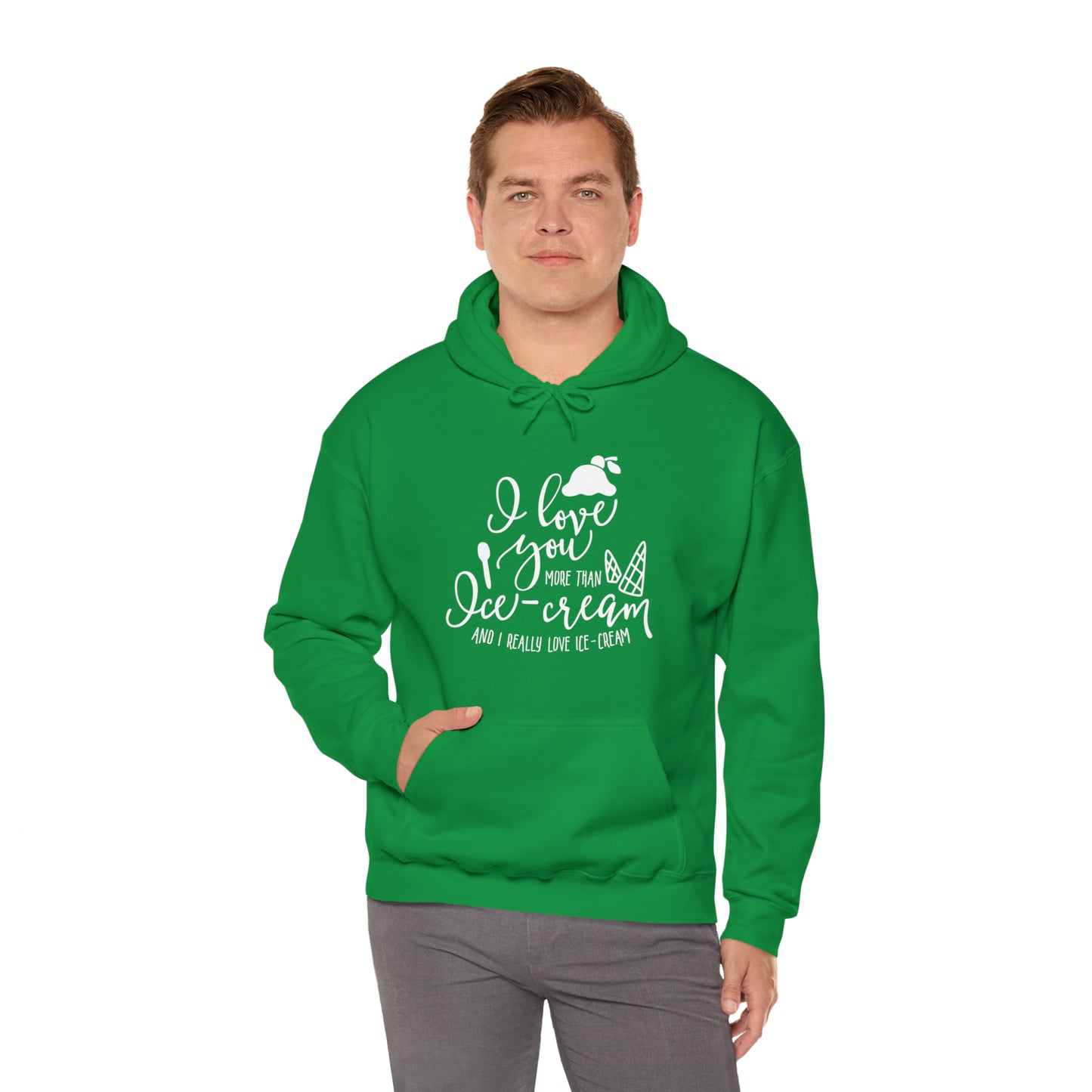 I love you more than icecream- Unisex Heavy Blend™ Hooded Sweatshirt