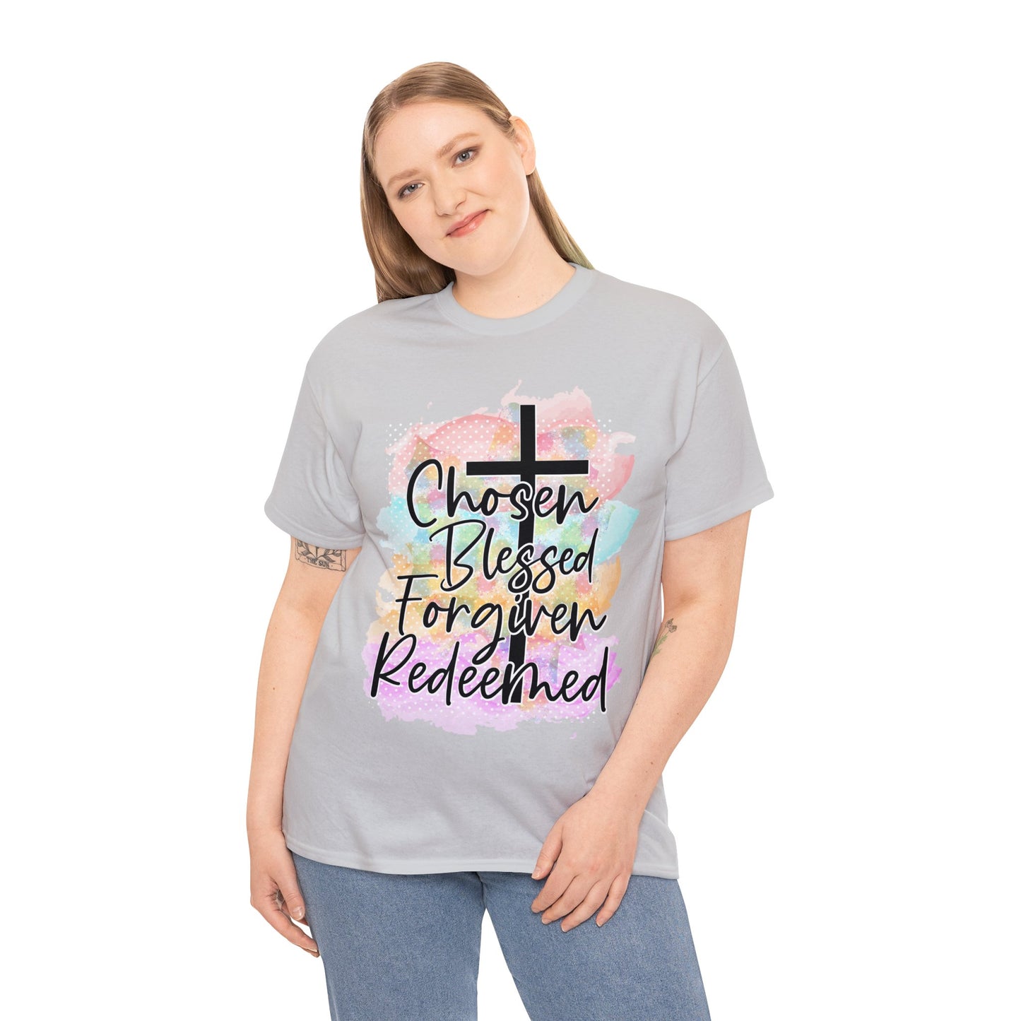 Chosen Blessed forgiven- Unisex Heavy Cotton Tee