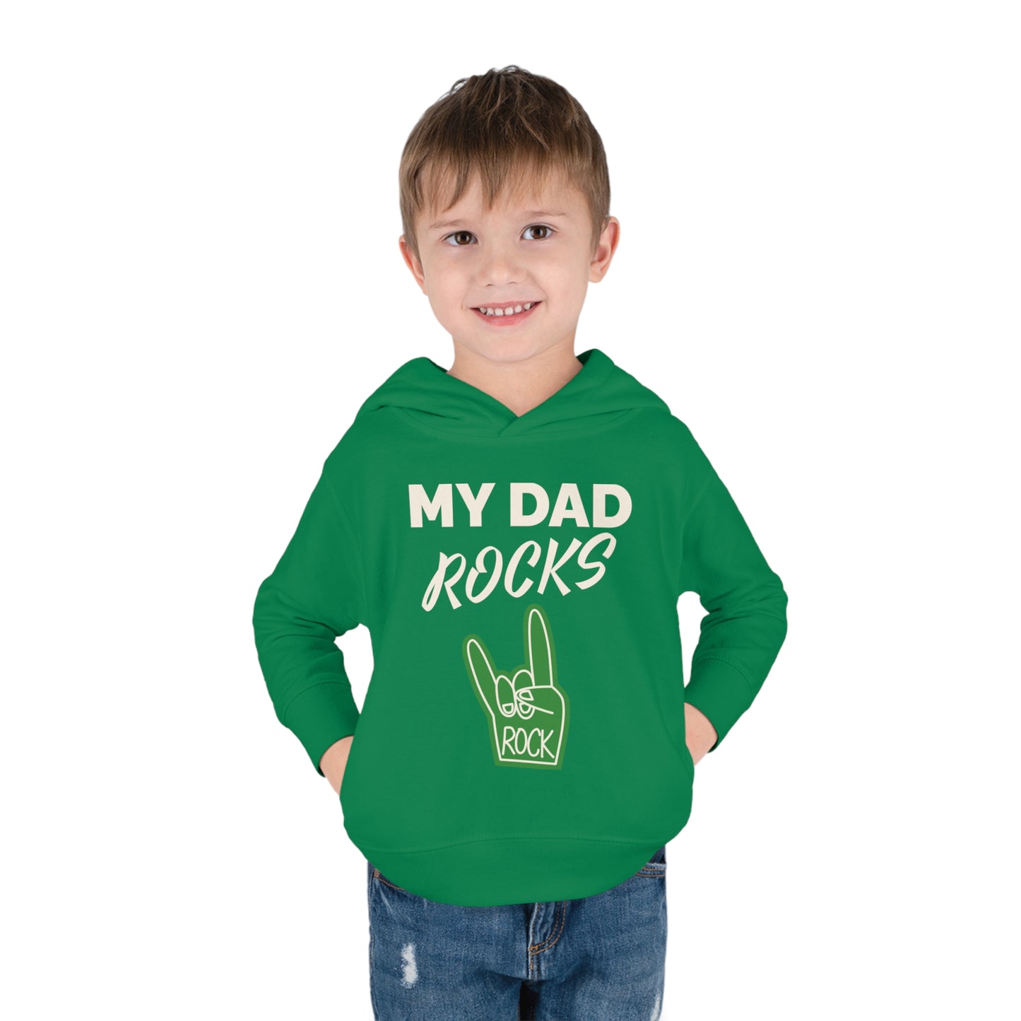 My dad rocks-Toddler Pullover Fleece Hoodie