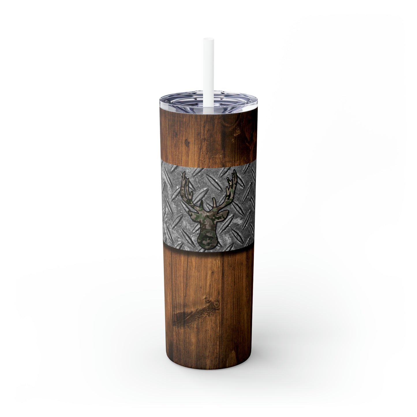 Deer Hunting- Skinny Tumbler with Straw, 20oz