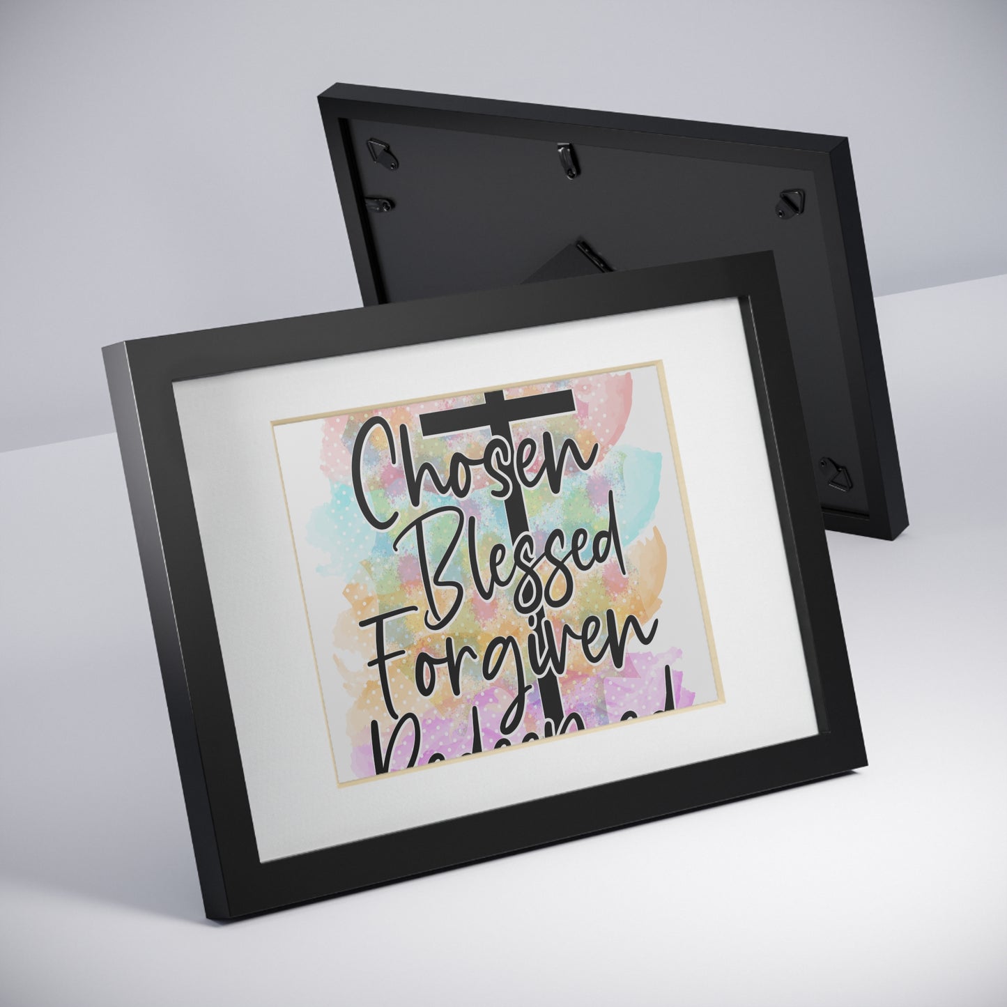 Chosen Blessed Forgiven- Framed Posters, Black