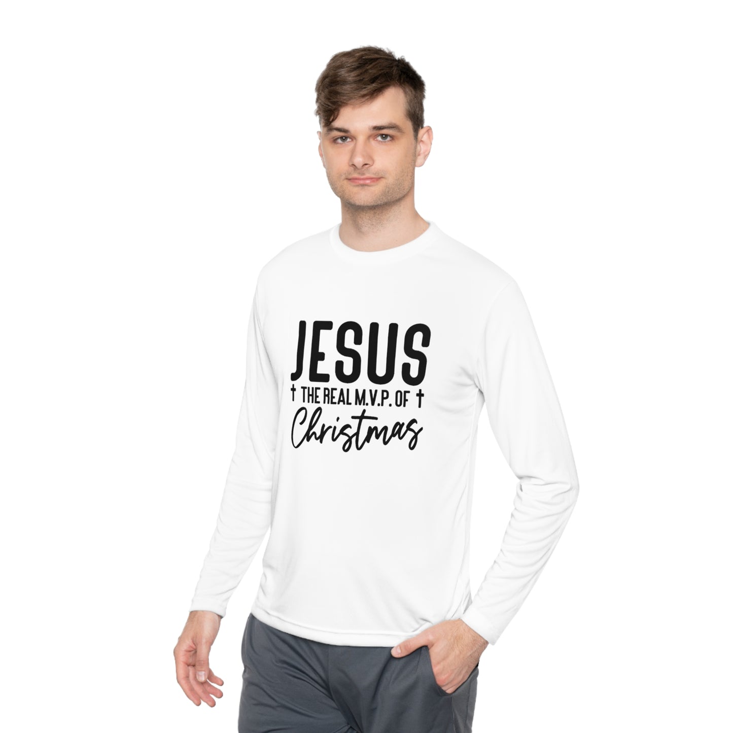 Jesus MVP of Christmas- Unisex Lightweight Long Sleeve Tee