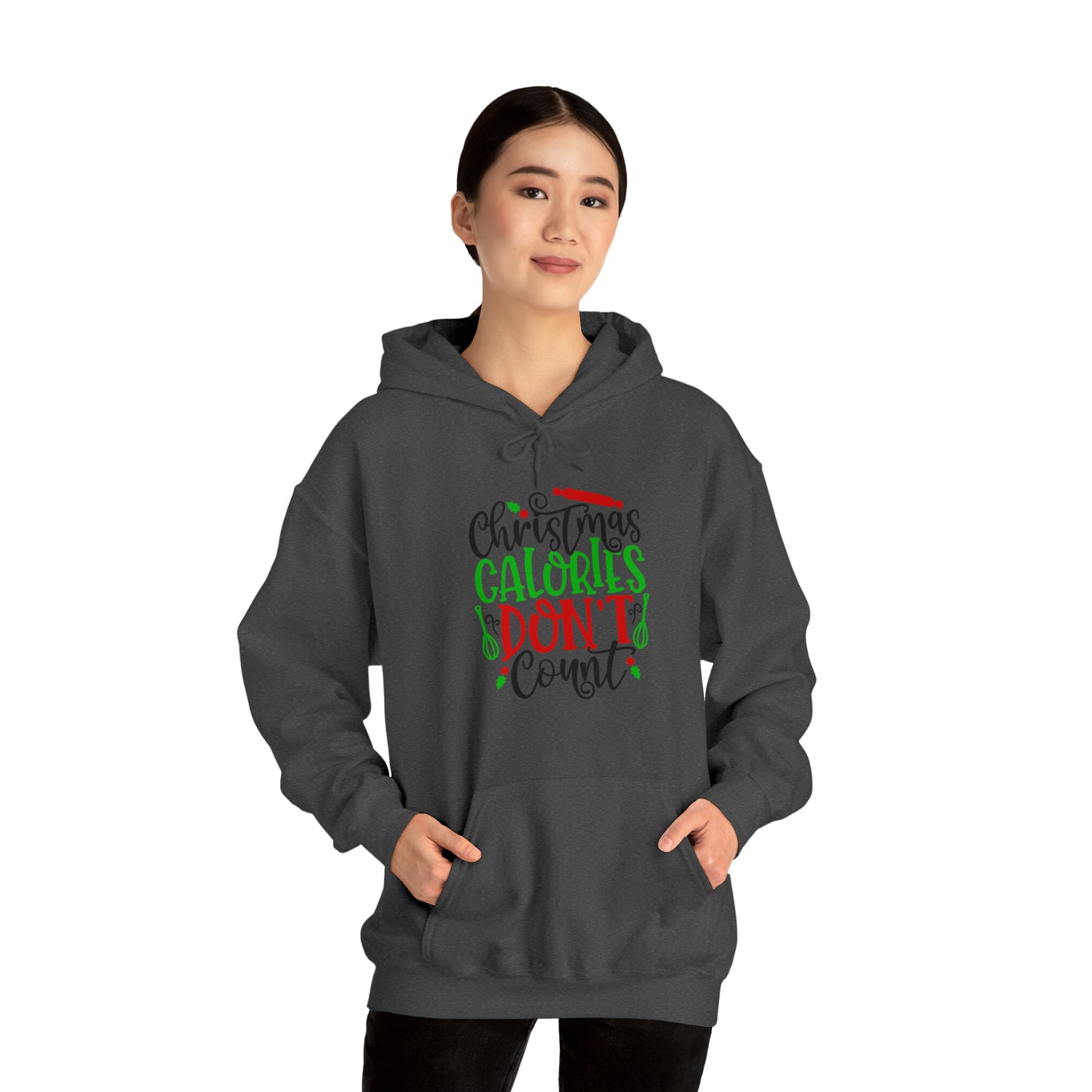 Christmas calories don't count- Unisex Heavy Blend™ Hooded Sweatshirt