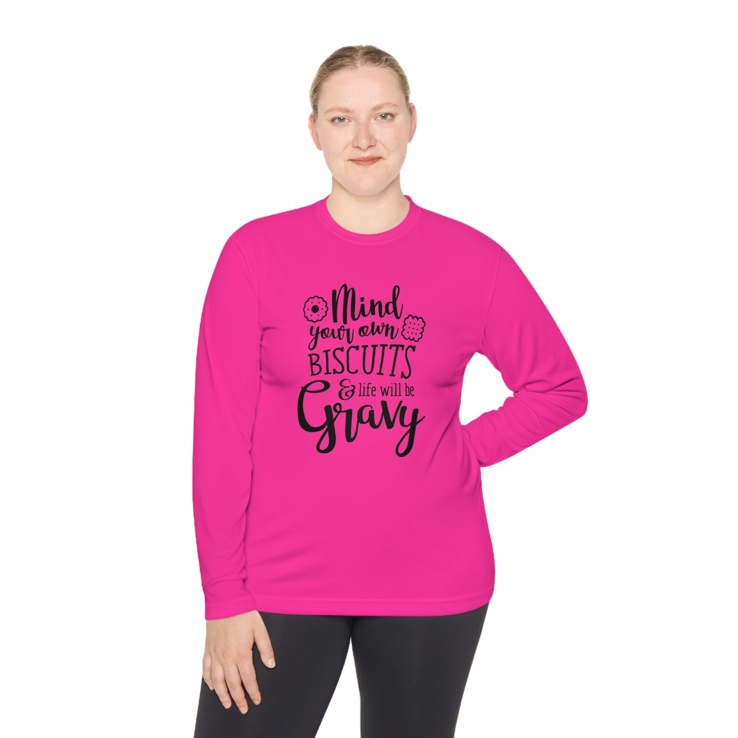 Mind your own biscuits - Unisex Lightweight Long Sleeve Tee