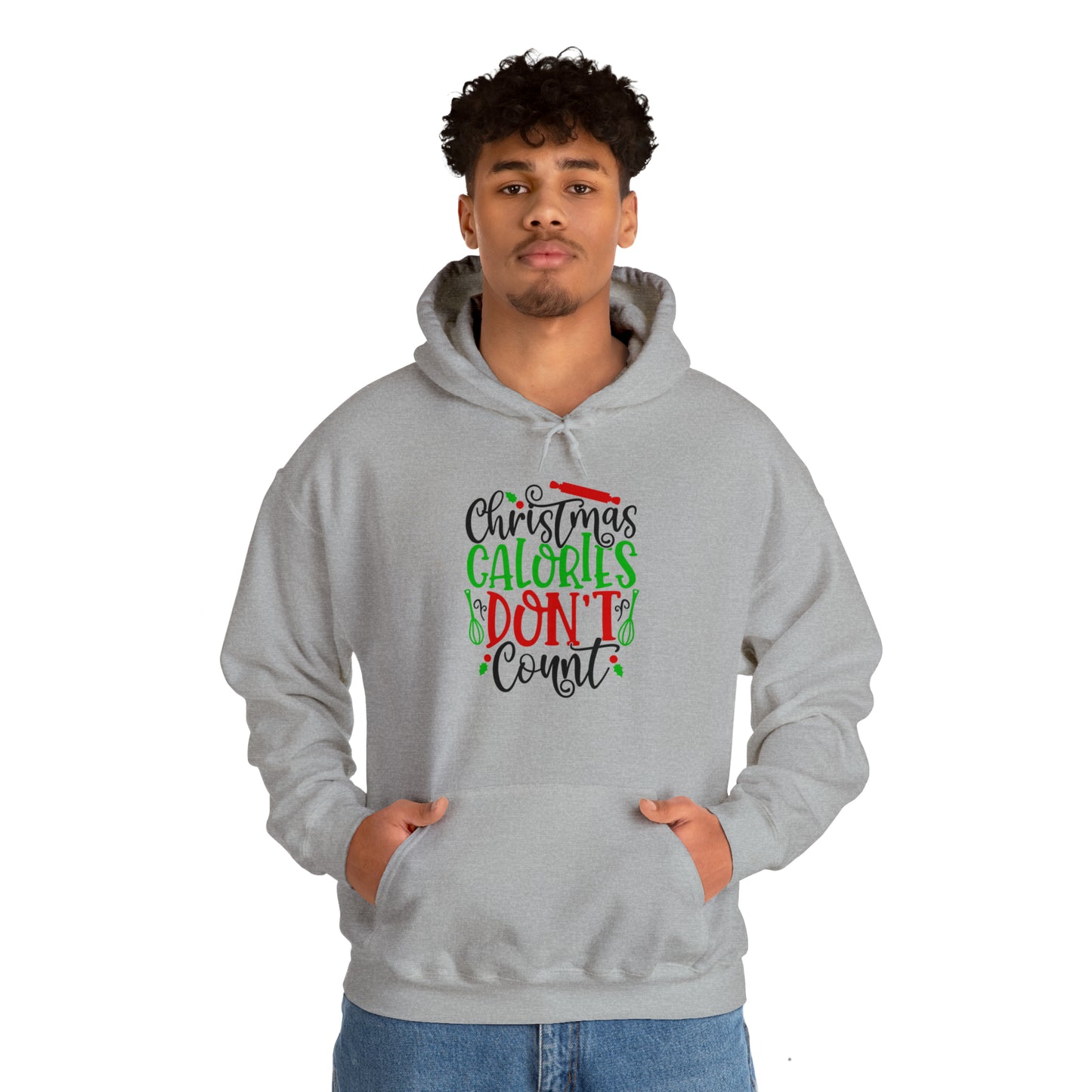 Christmas calories don't count- Unisex Heavy Blend™ Hooded Sweatshirt