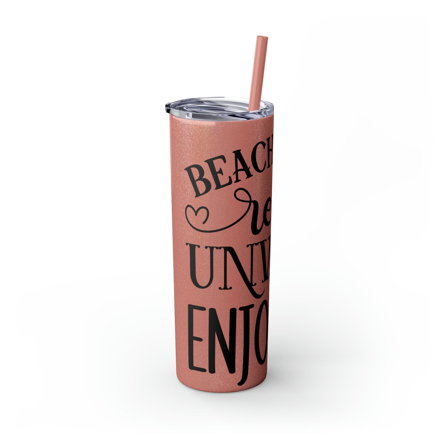 Beach house relax- Skinny Tumbler with Straw, 20oz