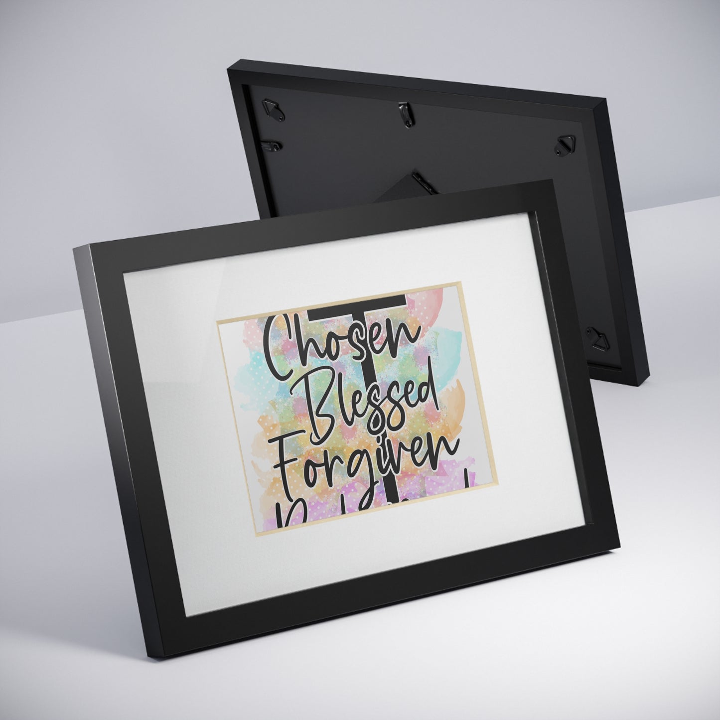 Chosen Blessed Forgiven- Framed Posters, Black