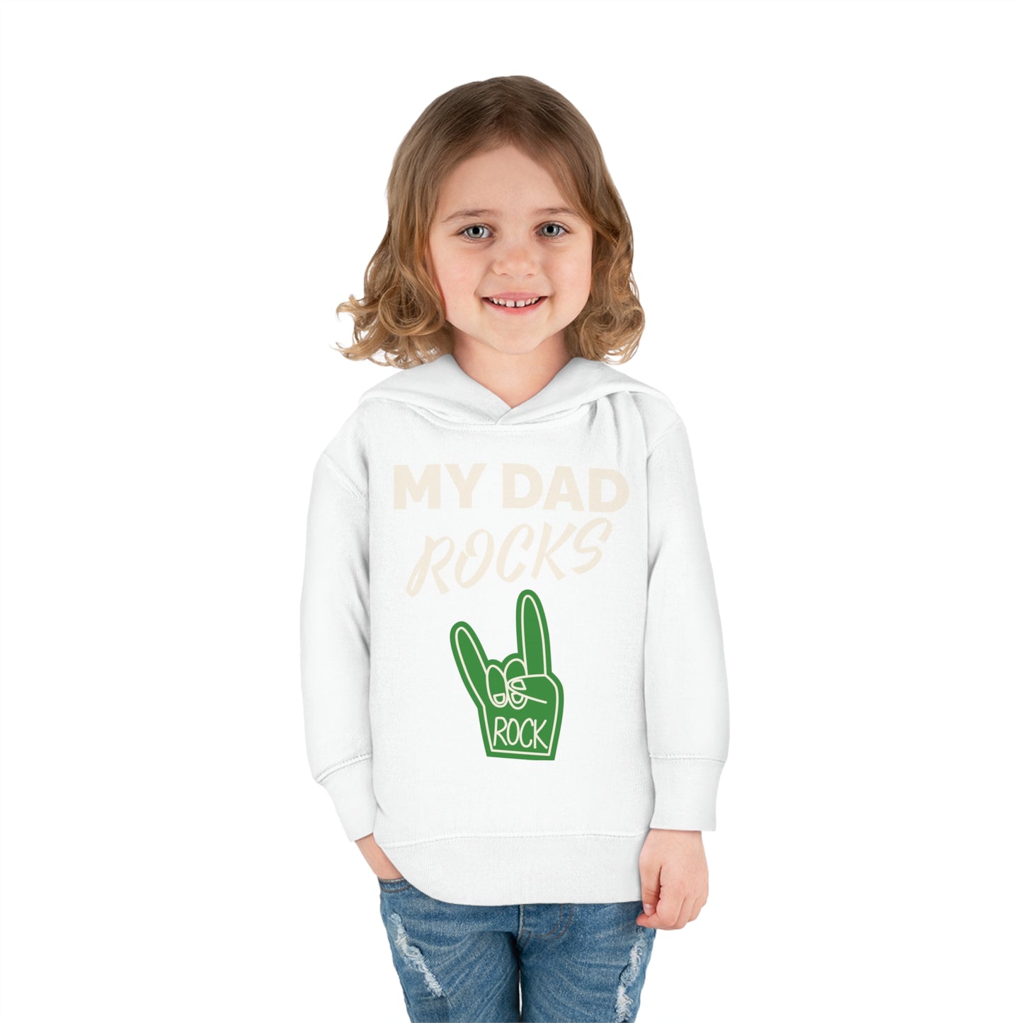 My dad rocks-Toddler Pullover Fleece Hoodie