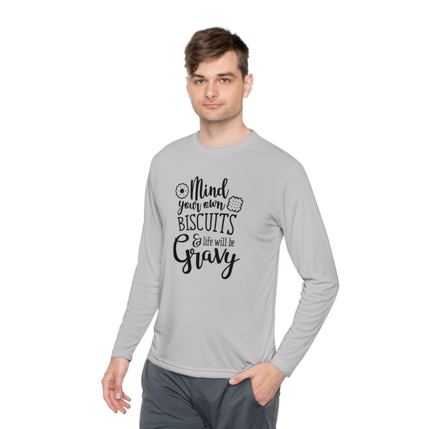 Mind your own biscuits - Unisex Lightweight Long Sleeve Tee