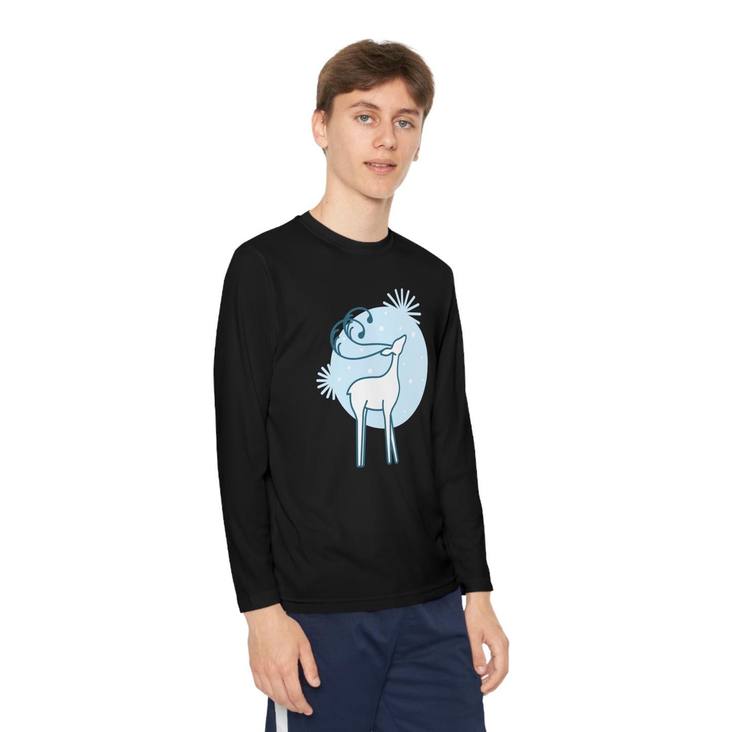 Holiday deer-Youth Long Sleeve Competitor Tee