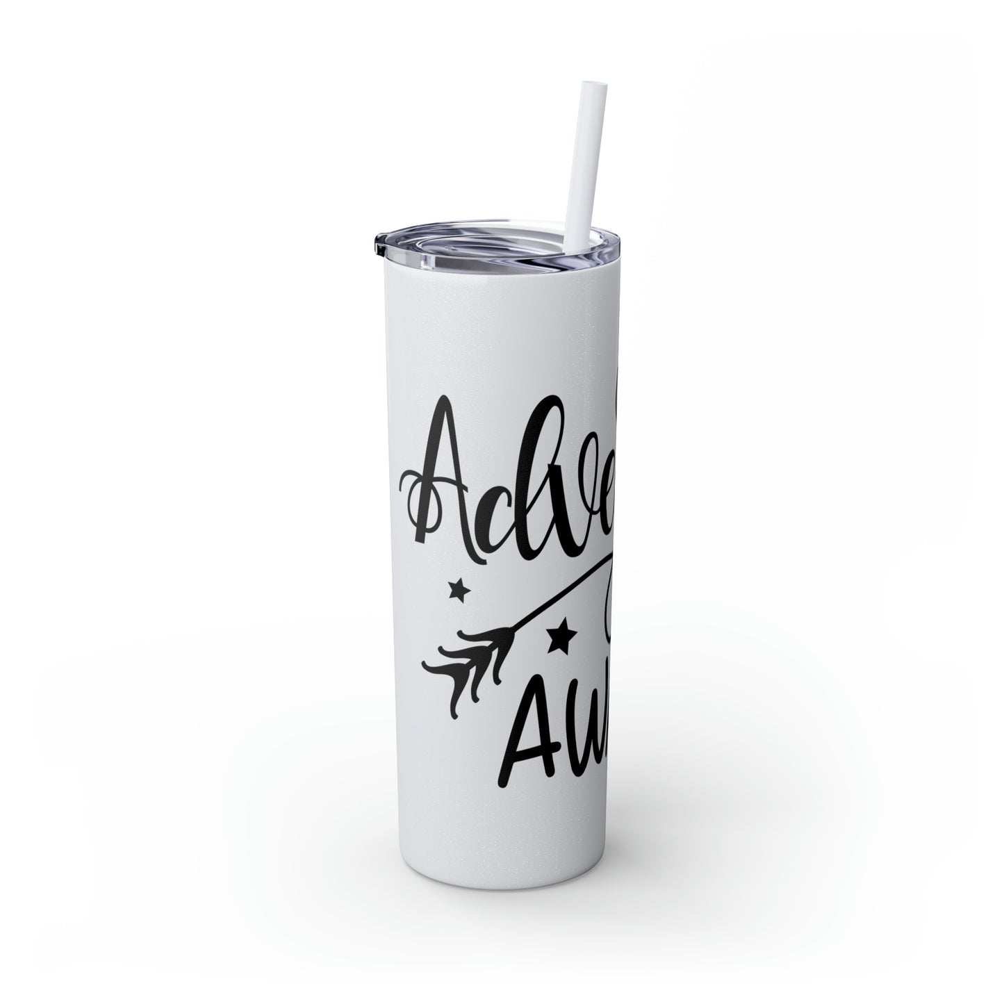 Adventure Awaits- Skinny Tumbler with Straw, 20oz