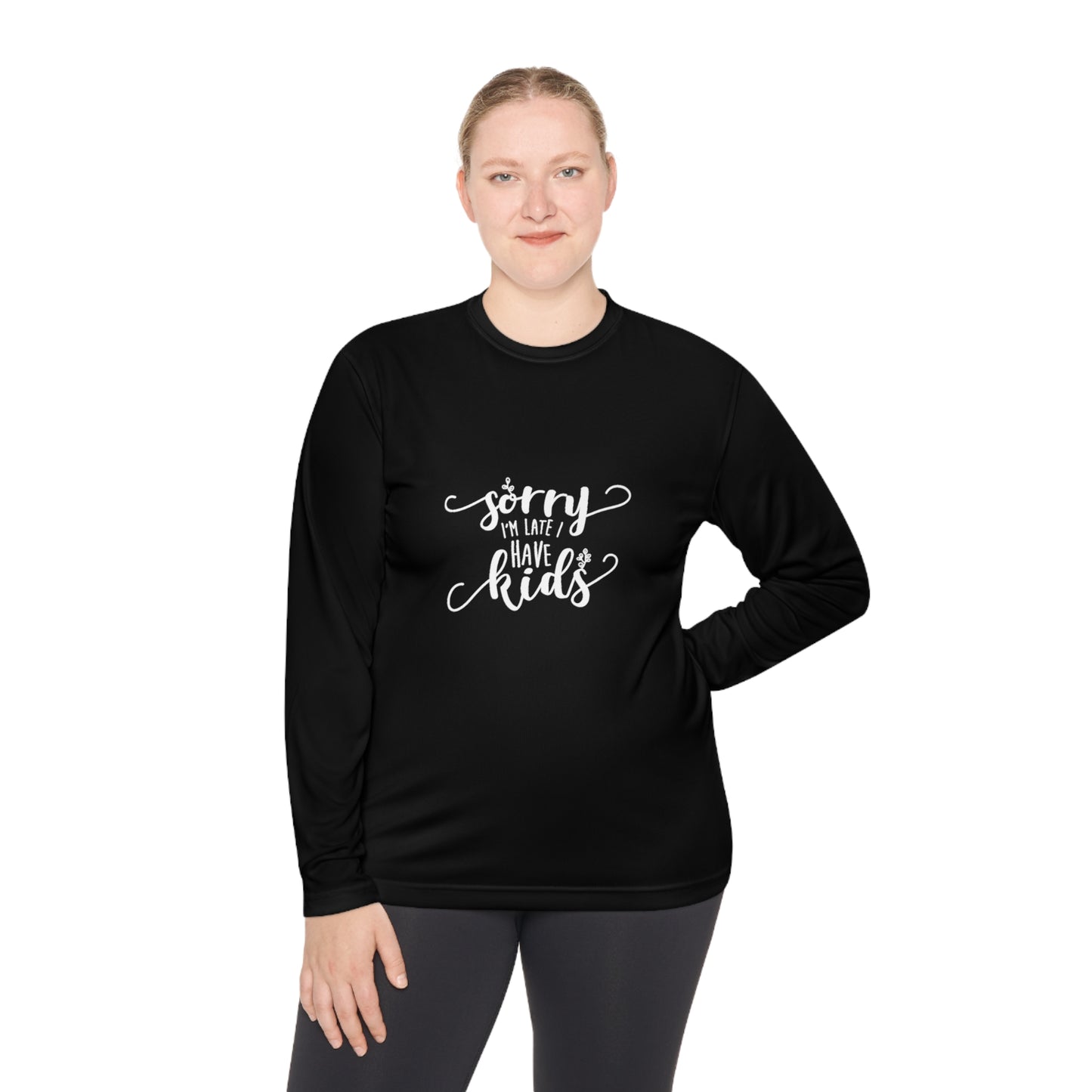 Sorry I'm late, I have kids- Unisex Lightweight Long Sleeve Tee