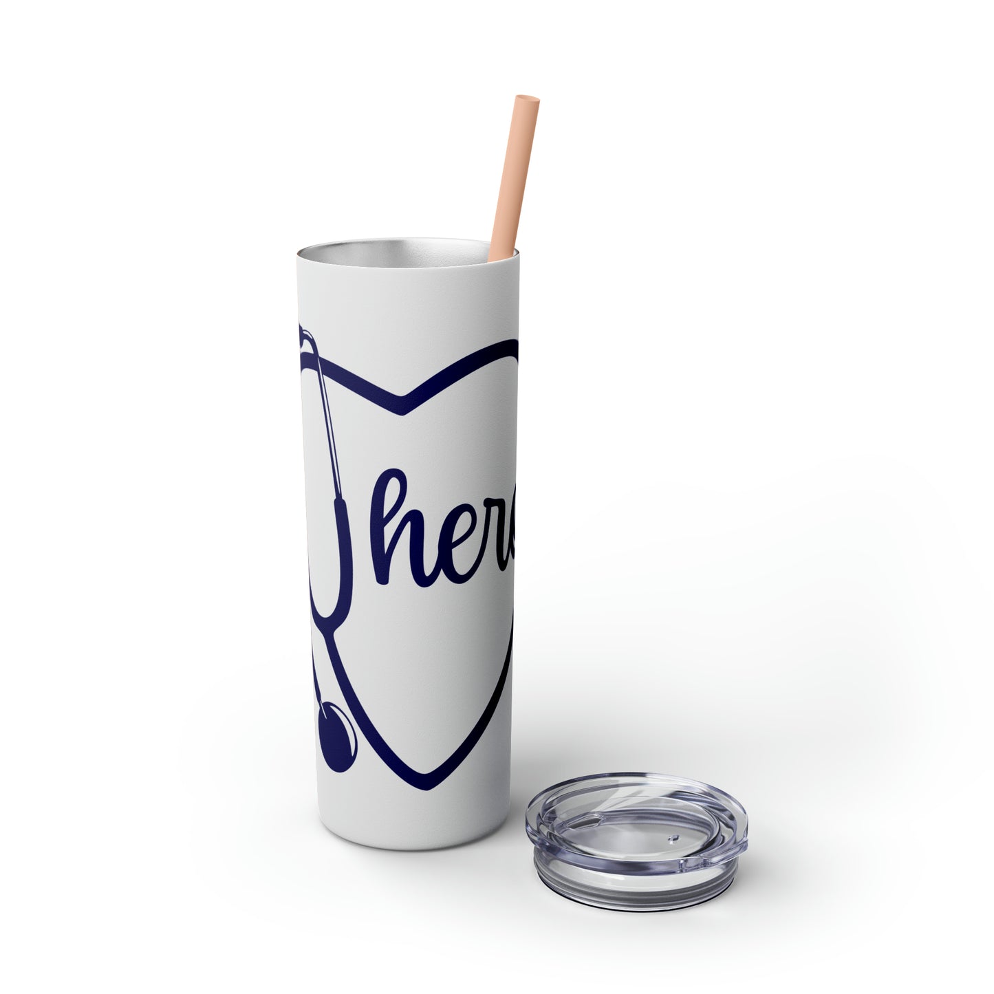 Hero-Skinny Tumbler with Straw, 20oz