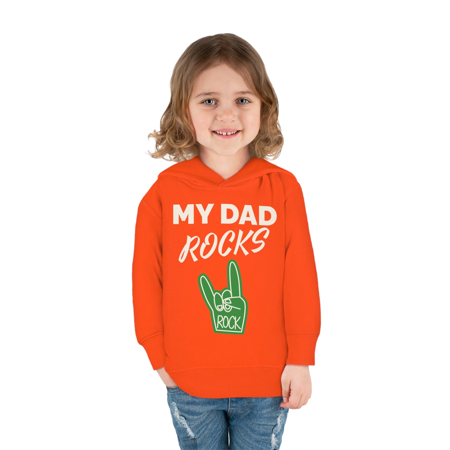 My dad rocks-Toddler Pullover Fleece Hoodie