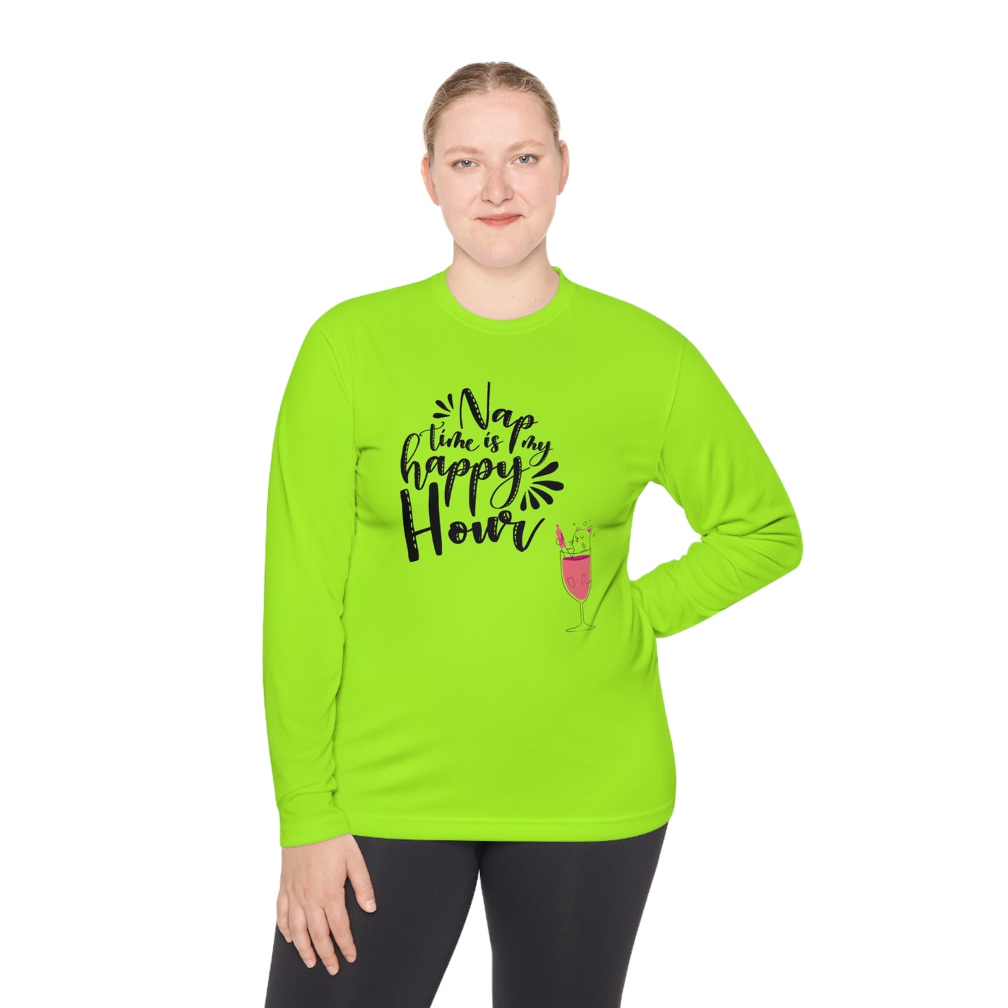 Nap time is happy hour- Unisex Lightweight Long Sleeve Tee