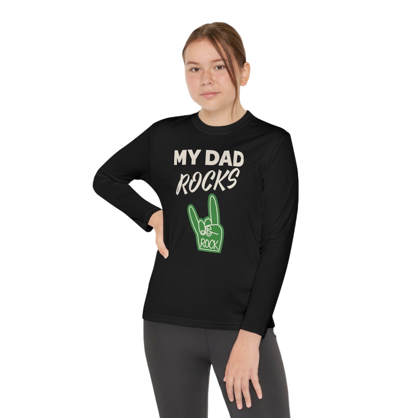 My dad rocks-Youth Long Sleeve Competitor Tee