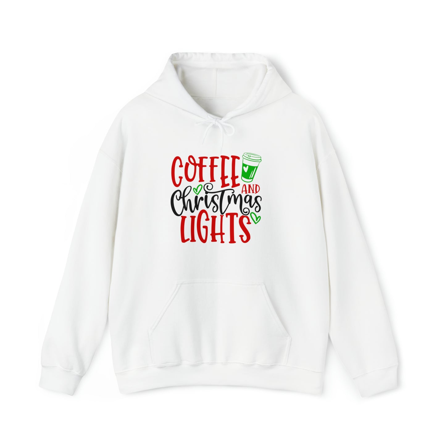 Christmas coffee lights- Unisex Heavy Blend™ Hooded Sweatshirt