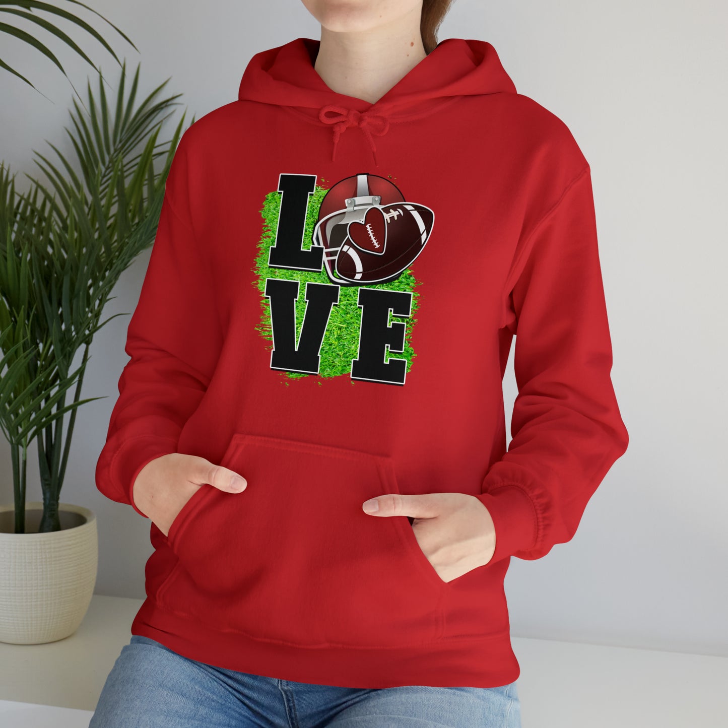 LOVE FOOTBALL- Unisex Heavy Blend™ Hooded Sweatshirt