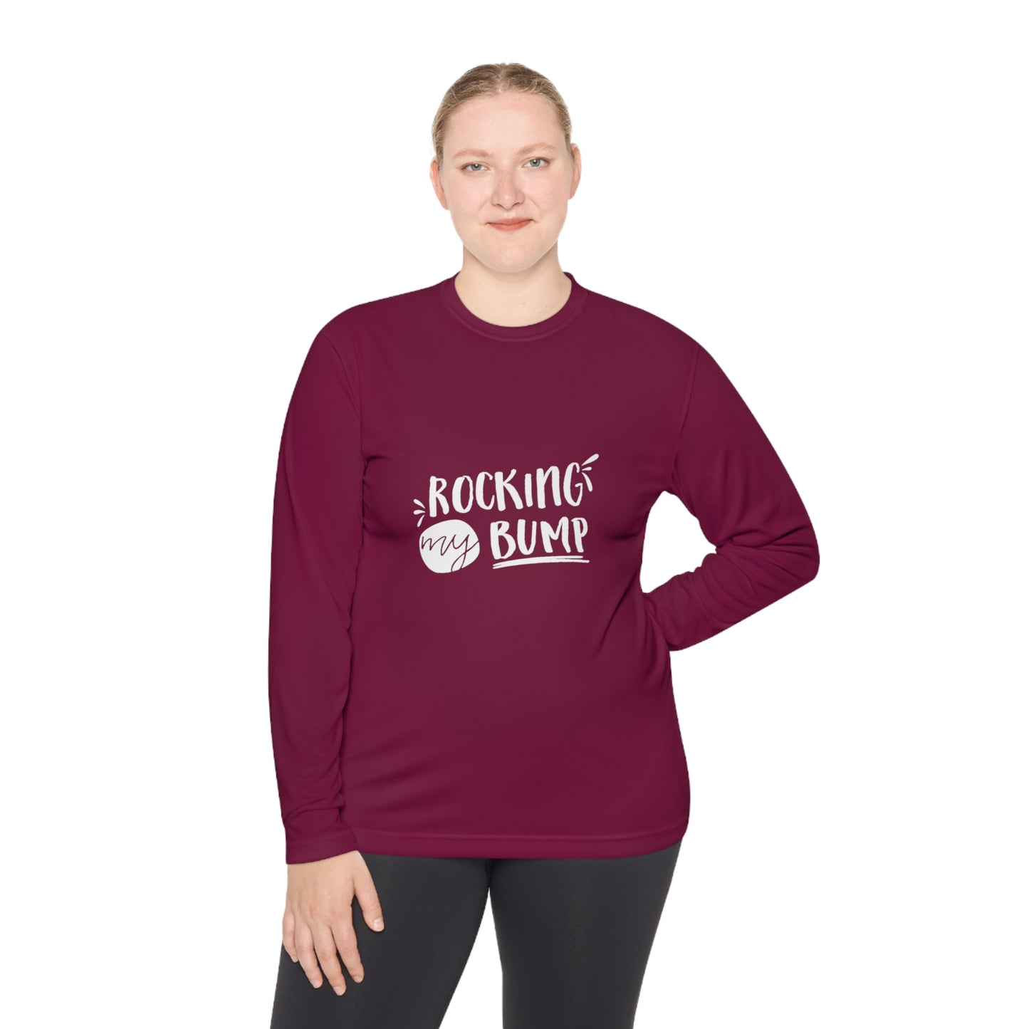 Rocking my bump- Unisex Lightweight Long Sleeve Tee