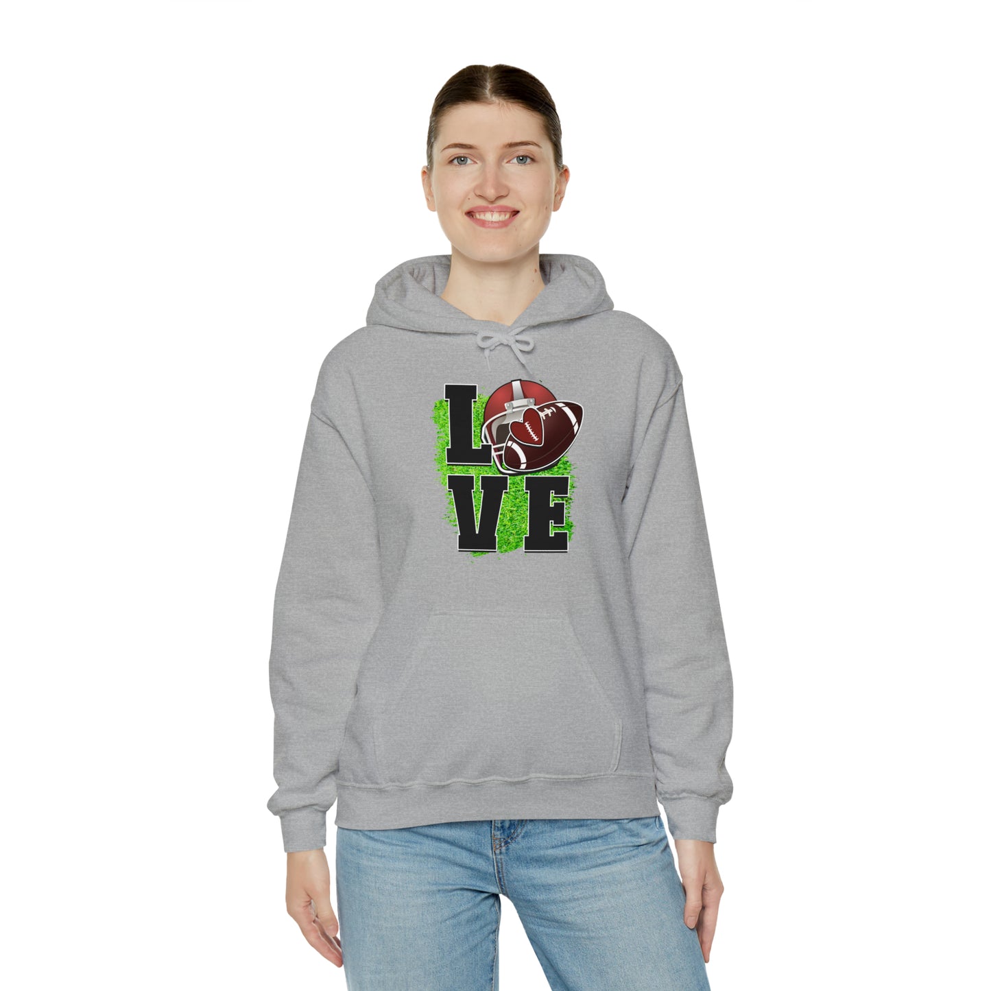 LOVE FOOTBALL- Unisex Heavy Blend™ Hooded Sweatshirt