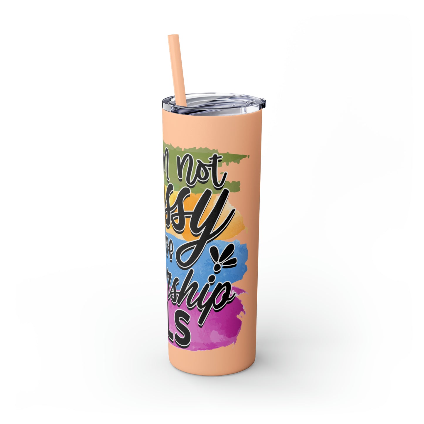 I'm not bossy I have leadership skills- Skinny Tumbler with Straw, 20oz