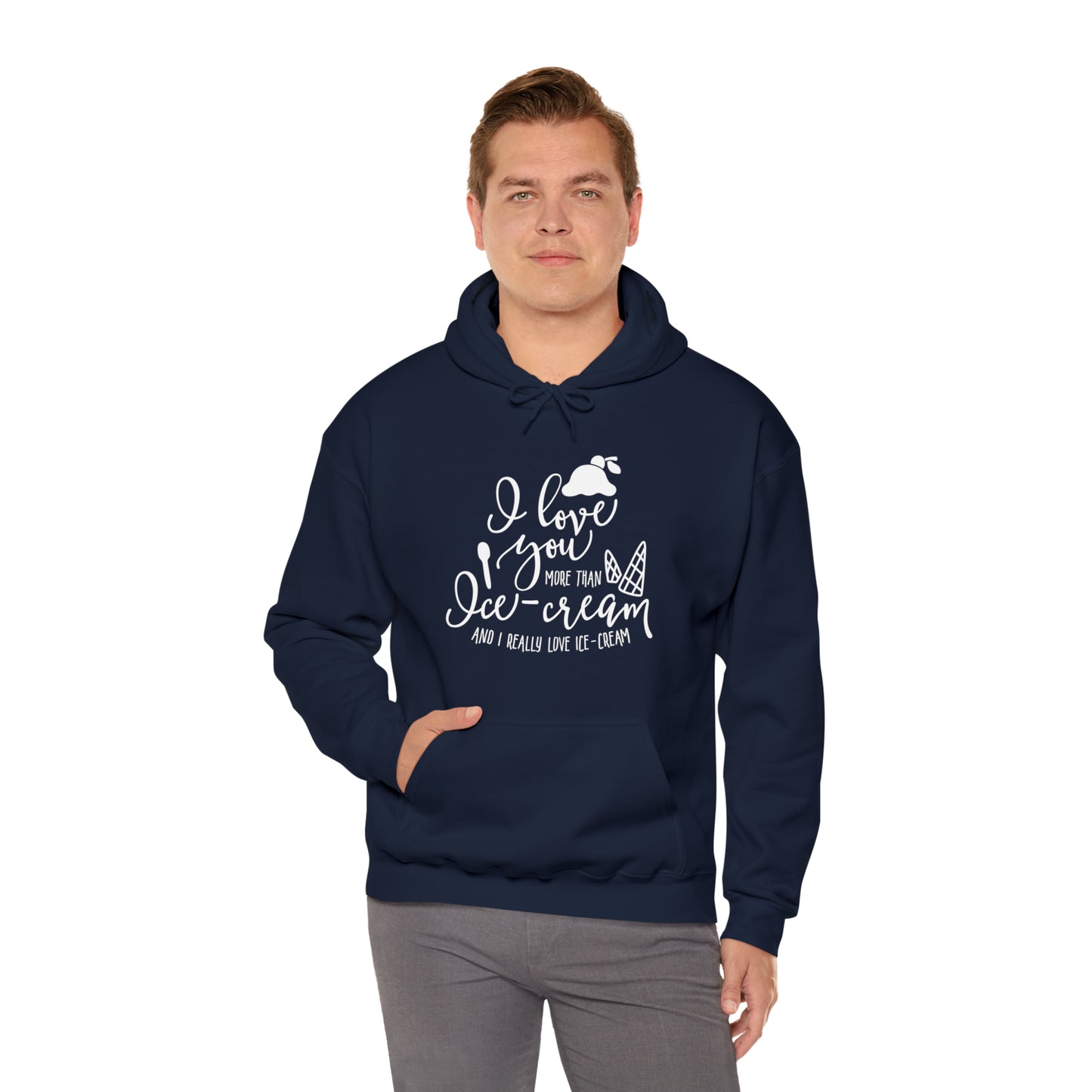 I love you more than icecream- Unisex Heavy Blend™ Hooded Sweatshirt