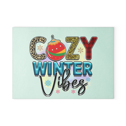 COZY WINTER-Glass Cutting Board