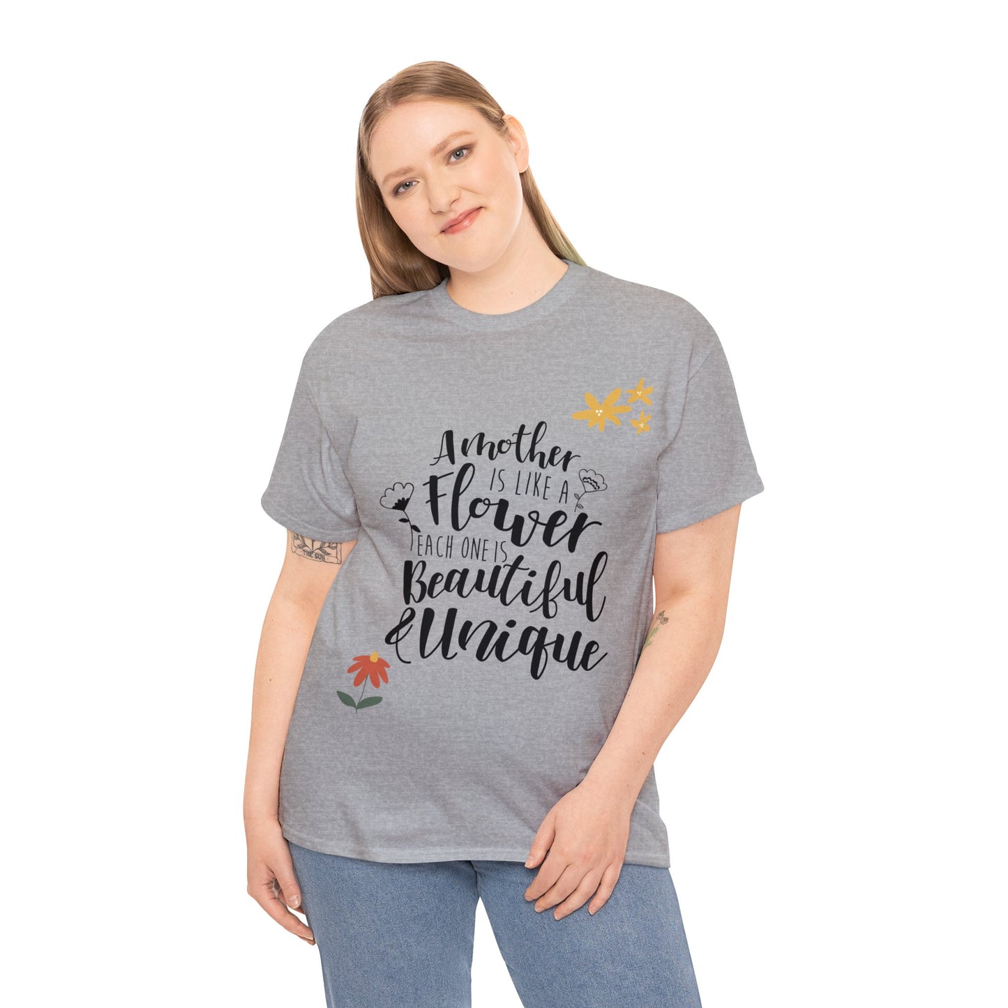 A mother's like a flower- Unisex Heavy Cotton Tee