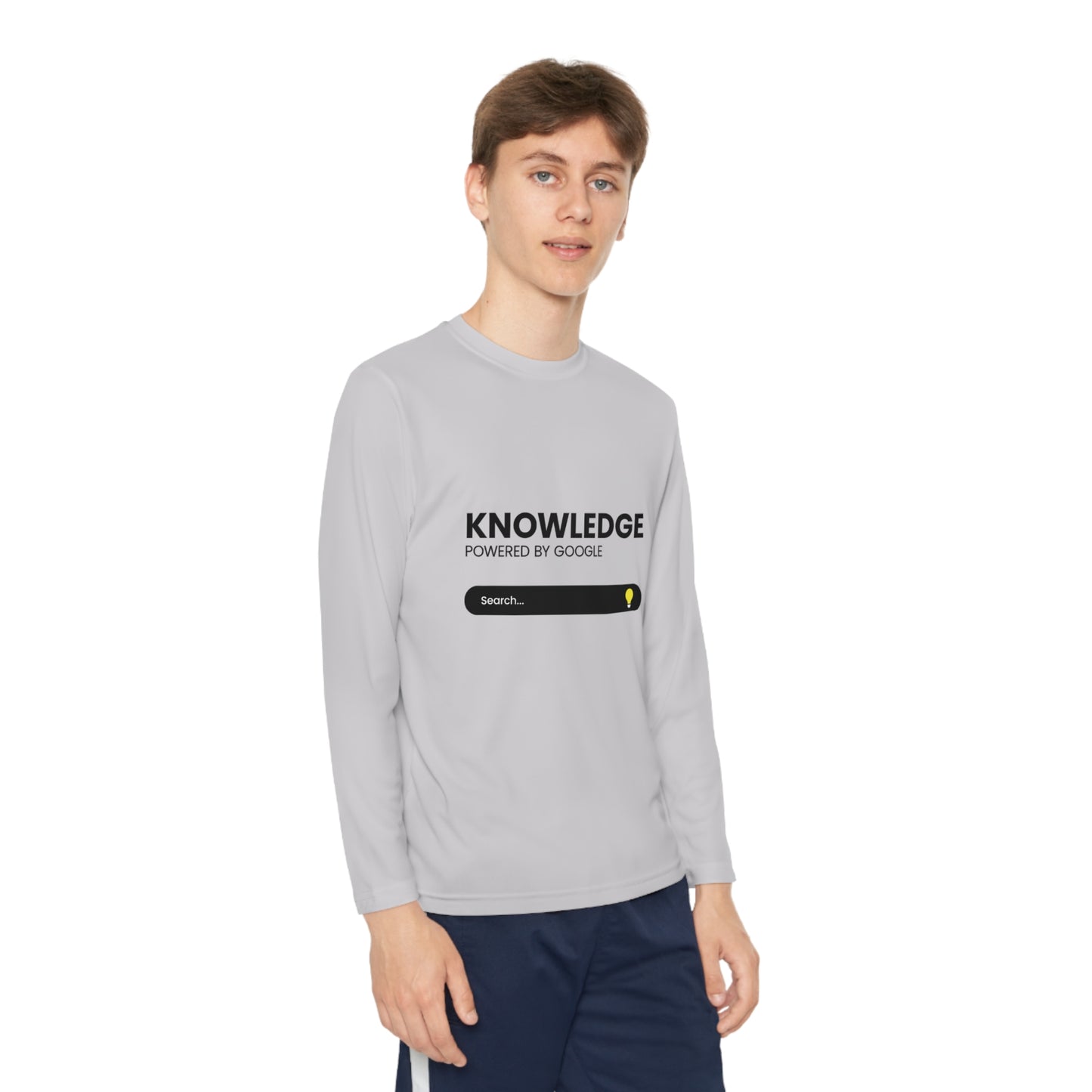 Powered by Google-Youth Long Sleeve Competitor Tee