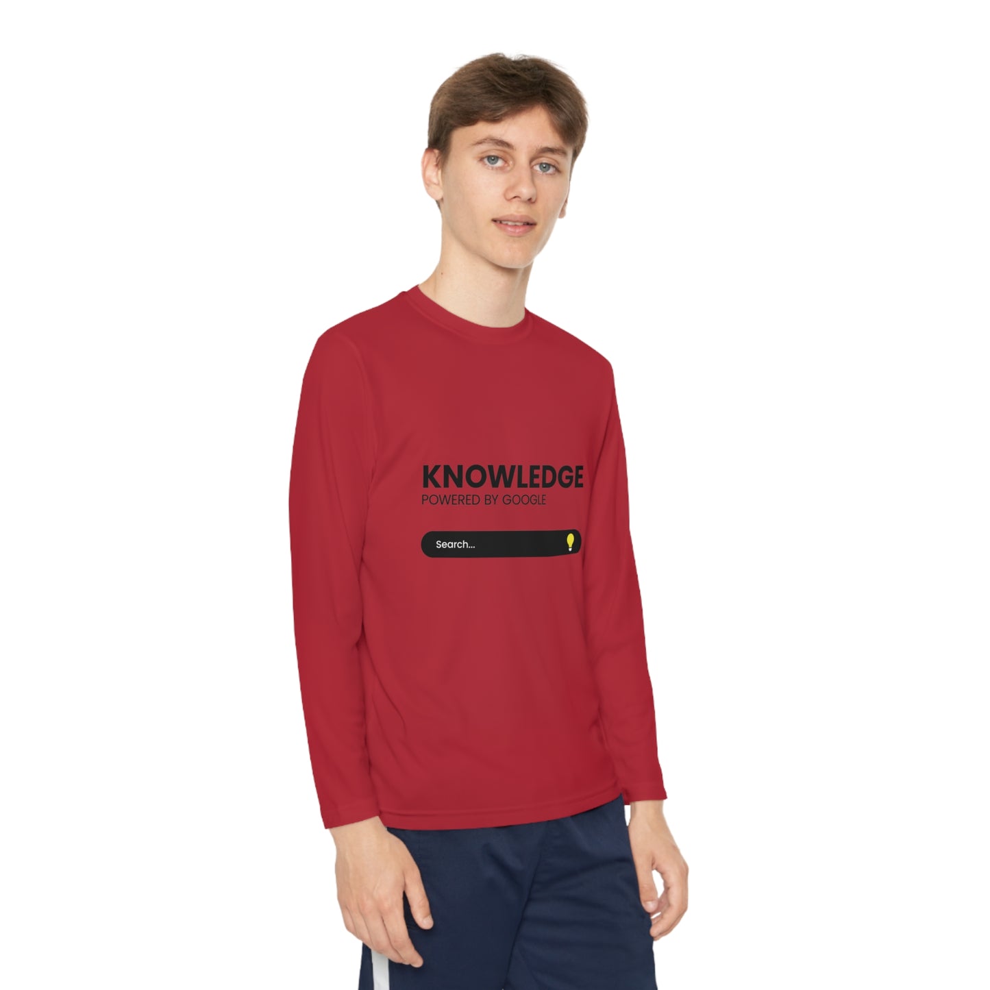 Powered by Google-Youth Long Sleeve Competitor Tee