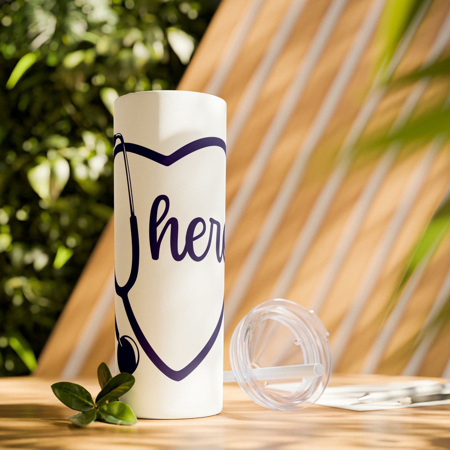 Hero-Skinny Tumbler with Straw, 20oz