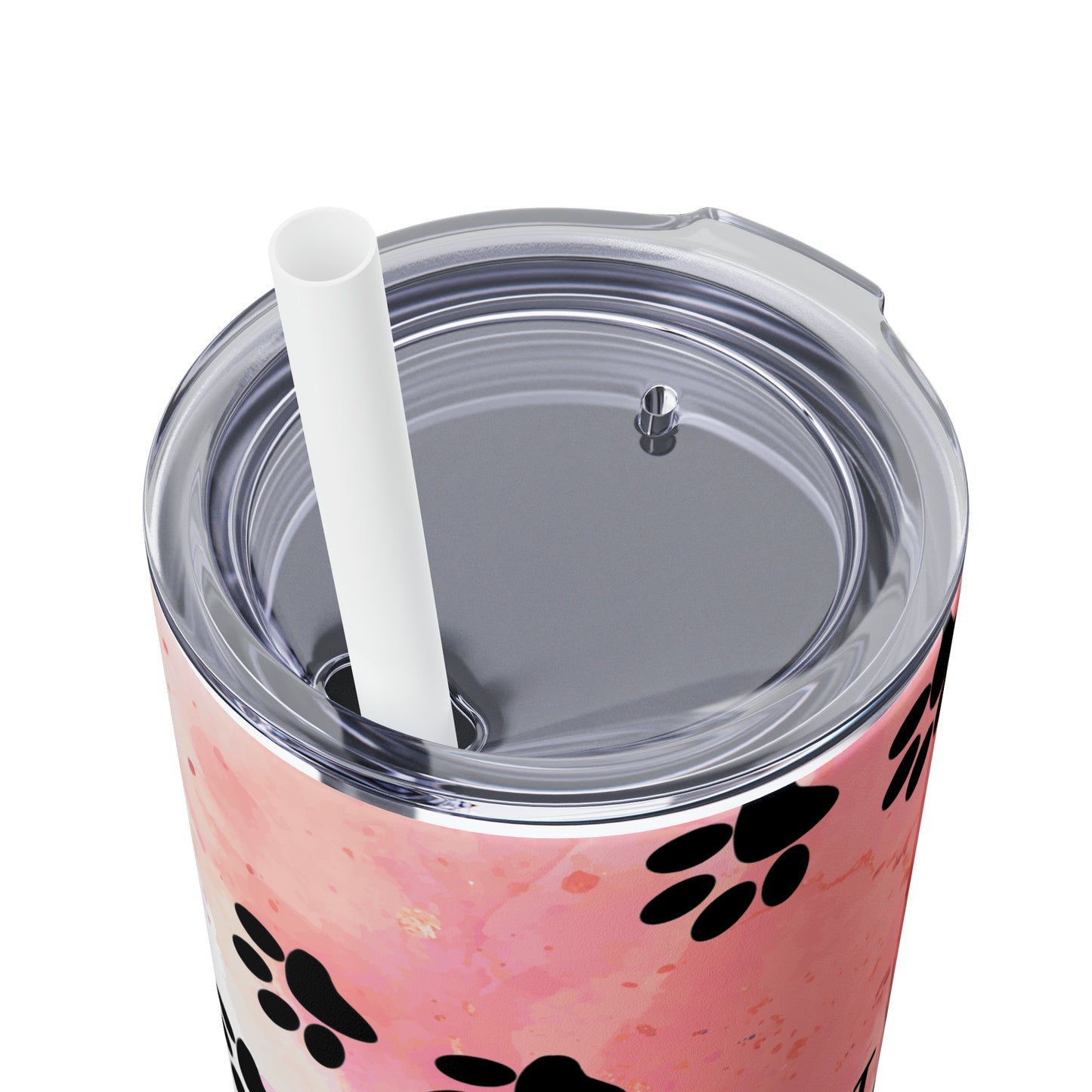 Dog mom-Skinny Tumbler with Straw, 20oz