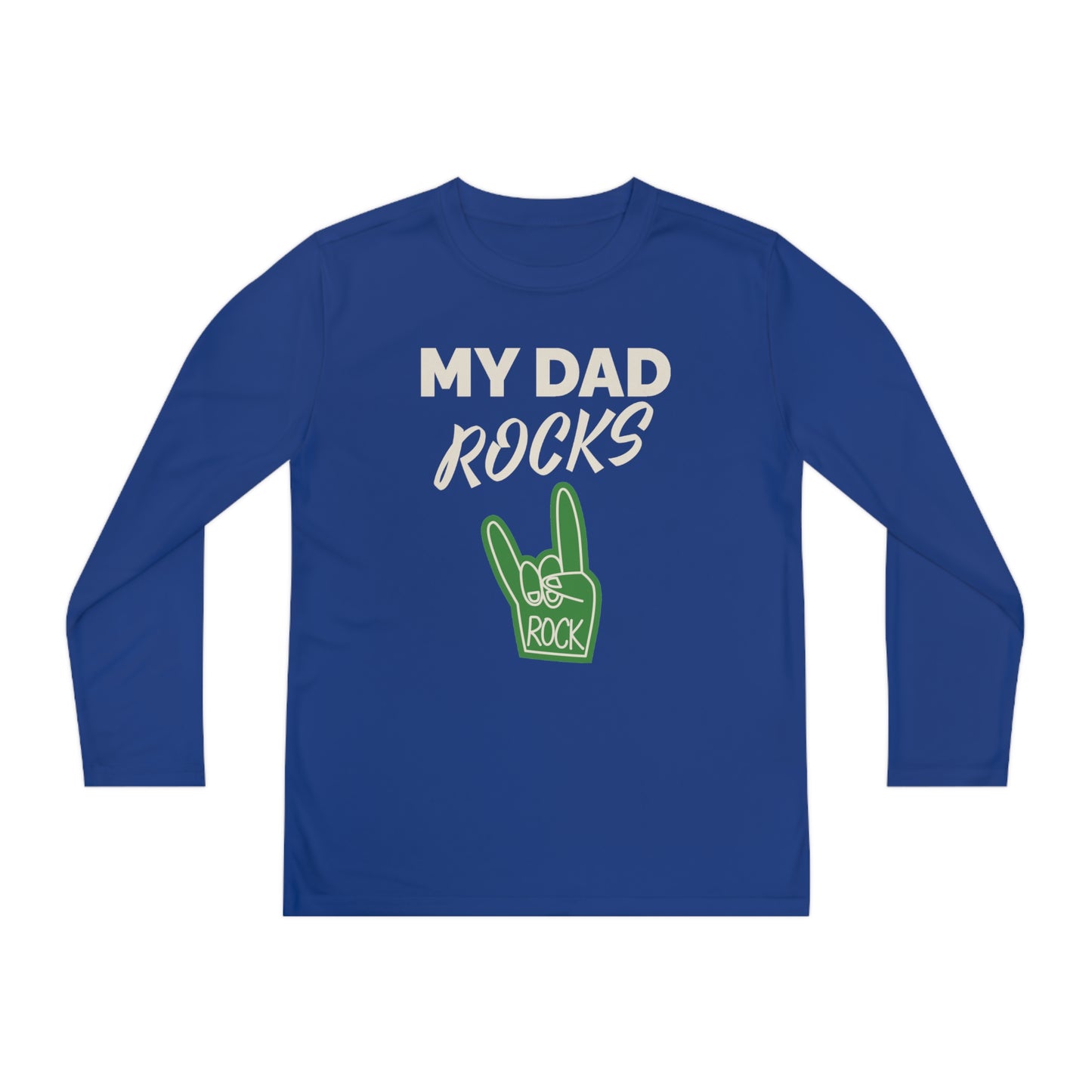 My dad rocks-Youth Long Sleeve Competitor Tee