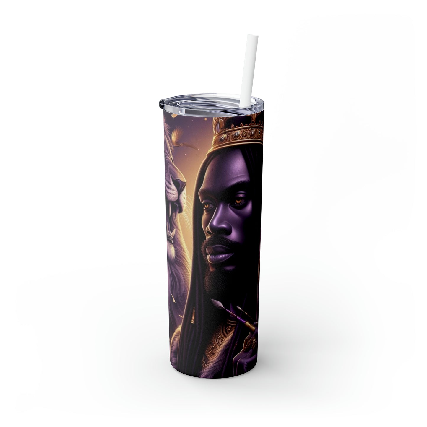 Alpha King and Queen- Skinny Tumbler with Straw, 20oz