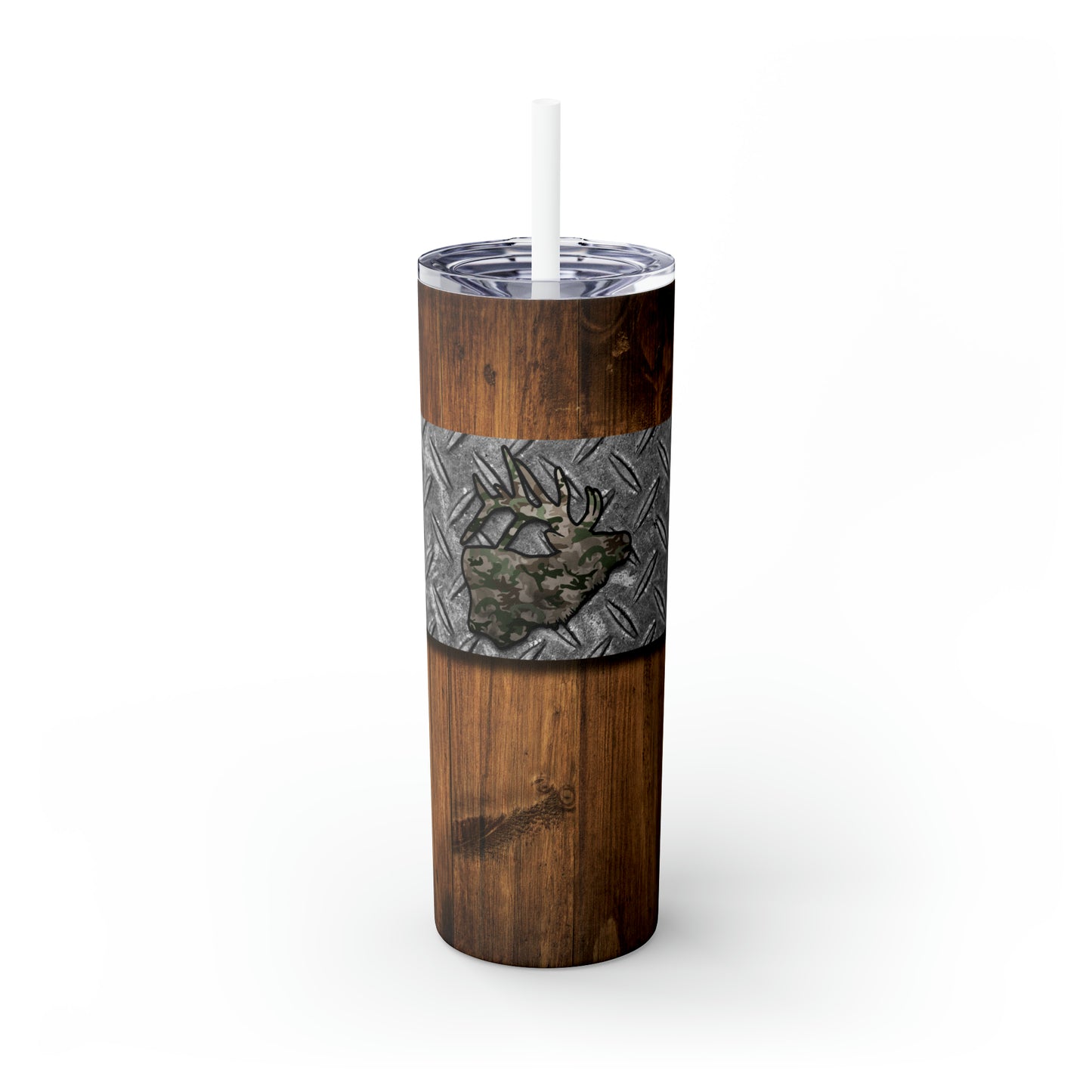 Elk Hunting - Skinny Tumbler with Straw, 20oz