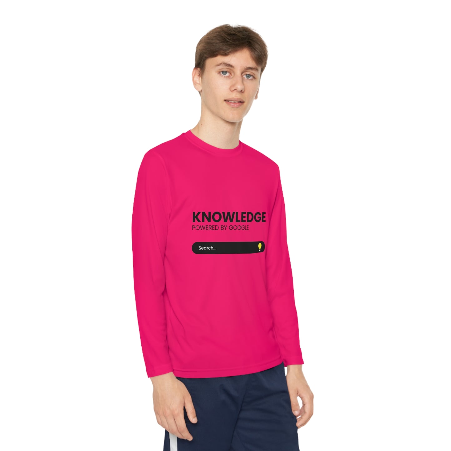 Powered by Google-Youth Long Sleeve Competitor Tee