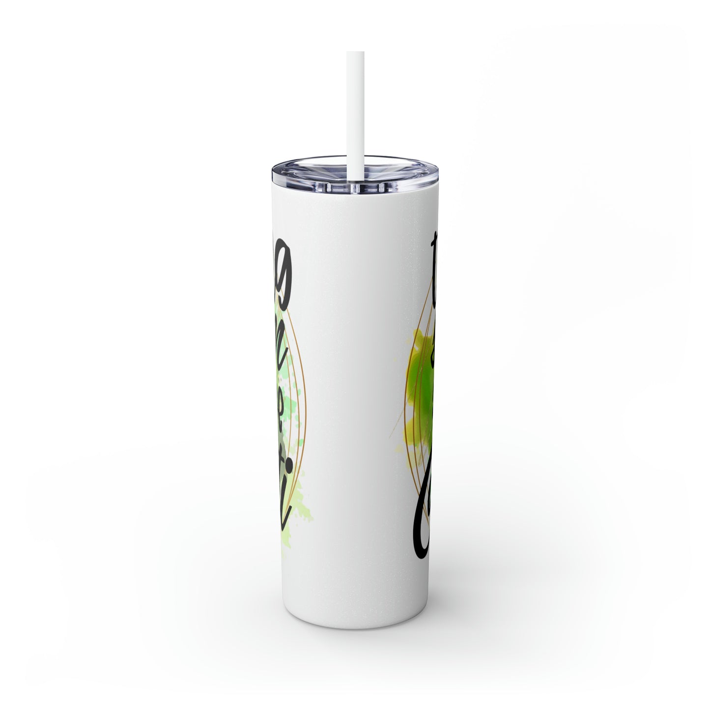 Throwing sarcasm like confetti- Skinny Tumbler with Straw, 20oz