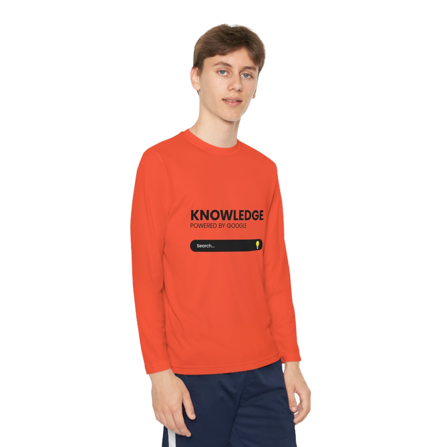 Powered by Google-Youth Long Sleeve Competitor Tee