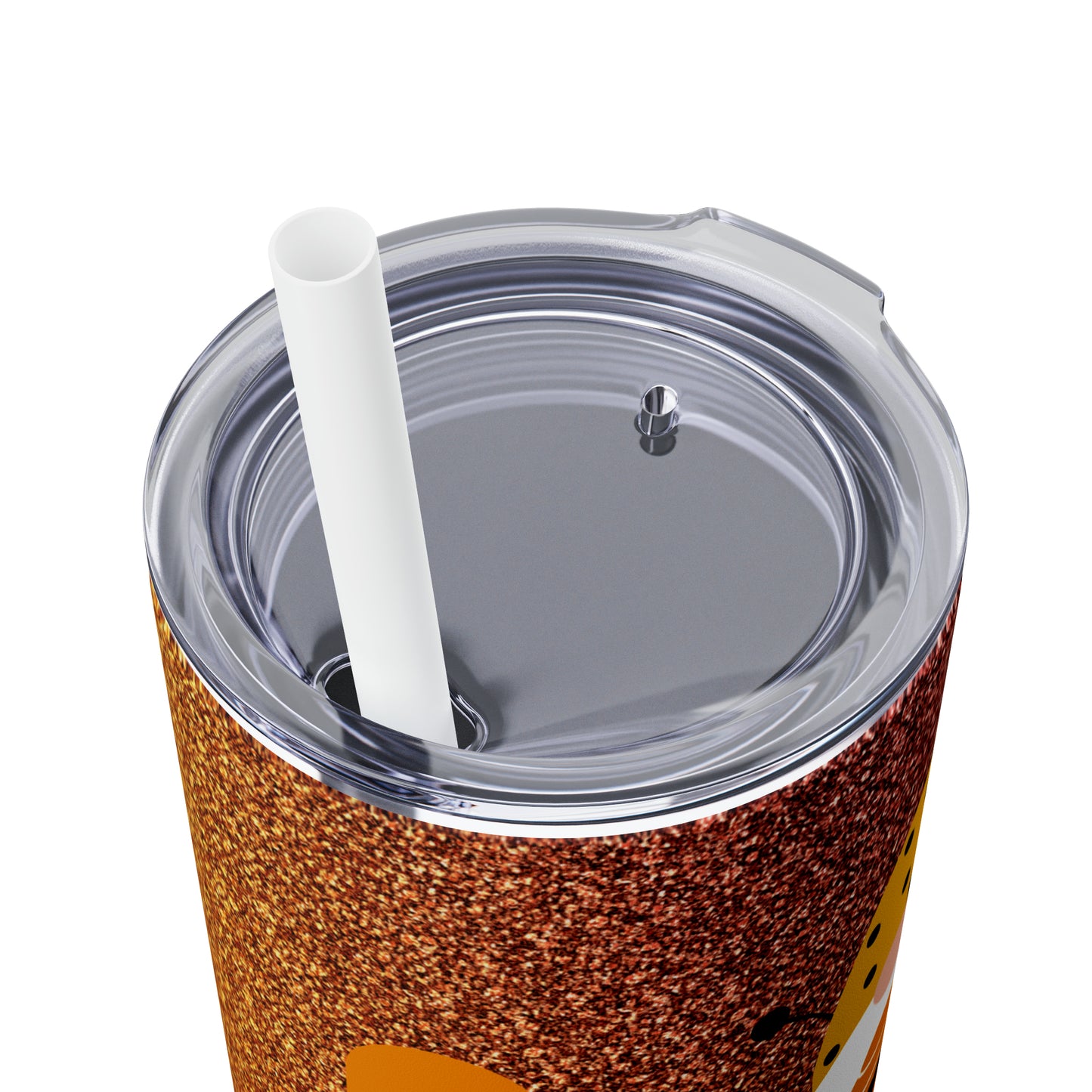 Fall Gnome love-Skinny Tumbler with Straw, 20oz