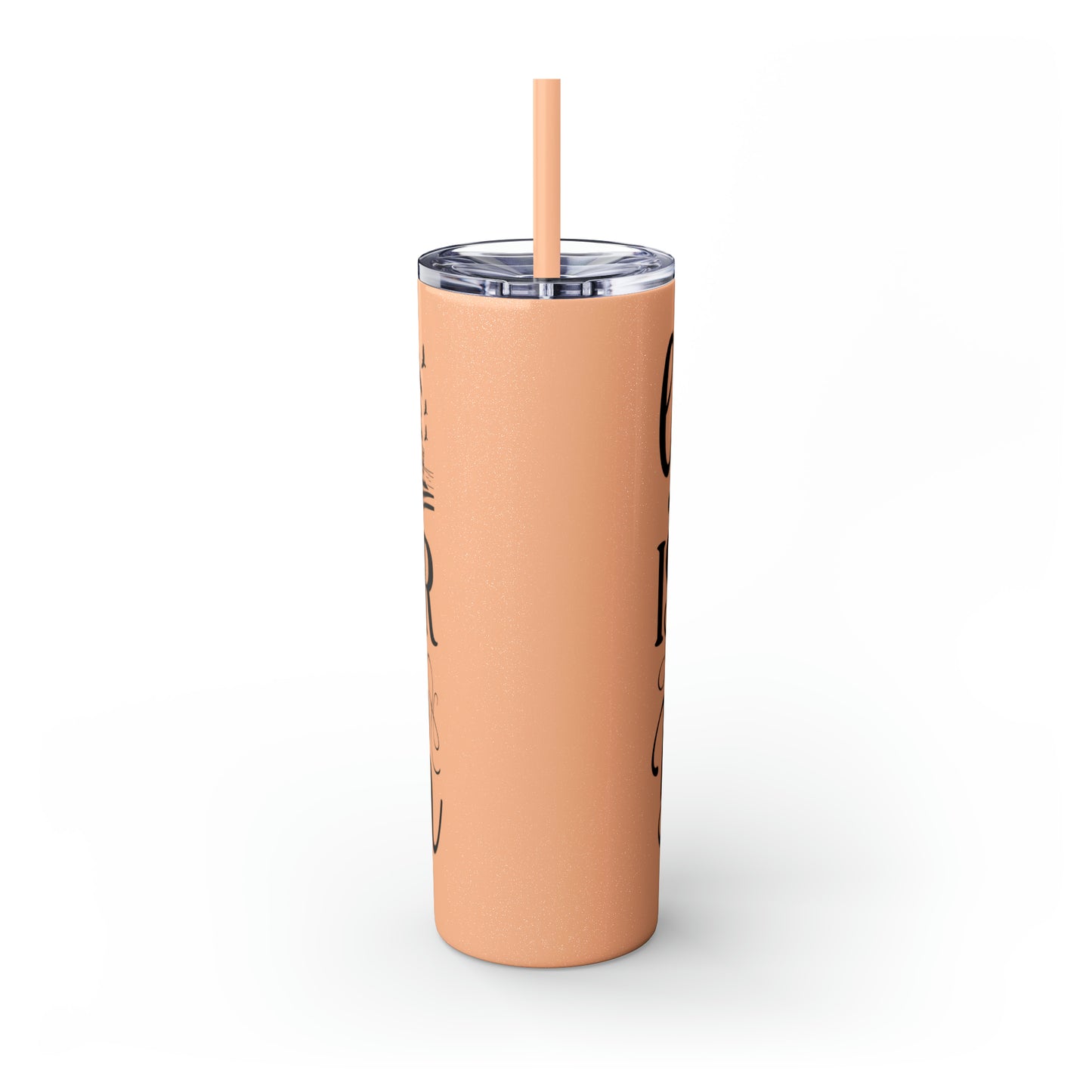 Life is better at the beach - Skinny Tumbler with Straw, 20oz