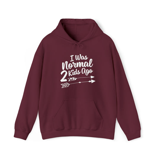 I was normal two kids ago- Unisex Heavy Blend™ Hooded Sweatshirt