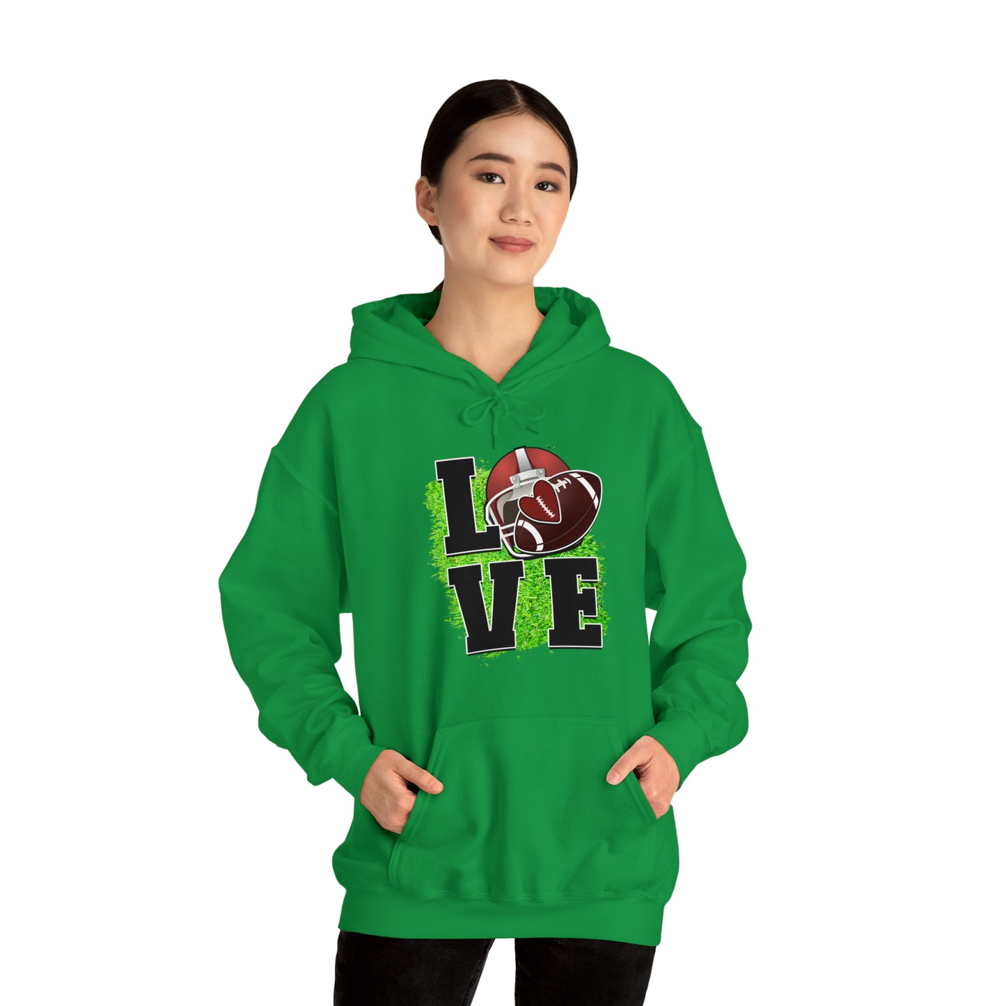 LOVE FOOTBALL- Unisex Heavy Blend™ Hooded Sweatshirt