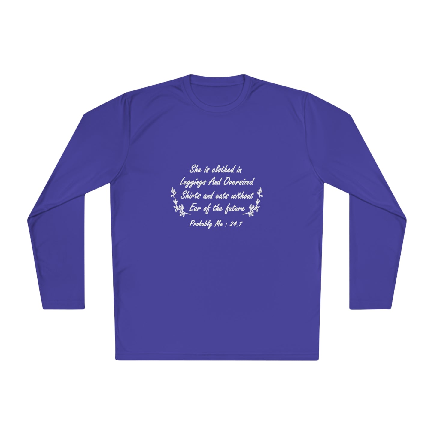 She is clothed in over-sized shirts-Unisex Lightweight Long Sleeve Tee