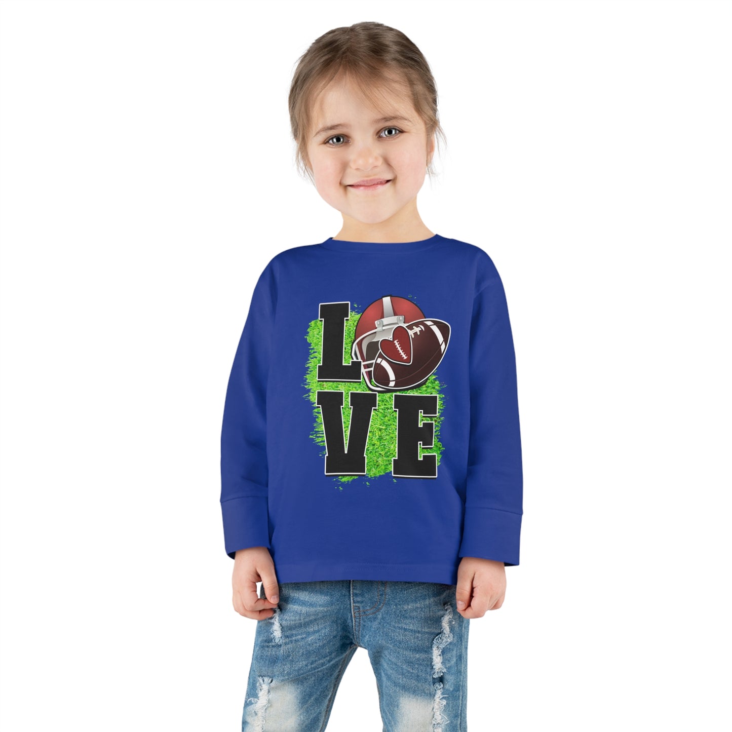 I love football-Toddler Long Sleeve Tee