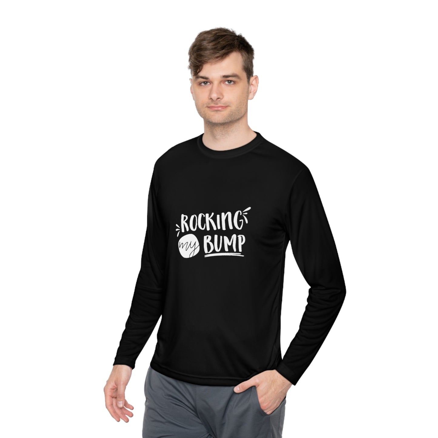 Rocking my bump- Unisex Lightweight Long Sleeve Tee