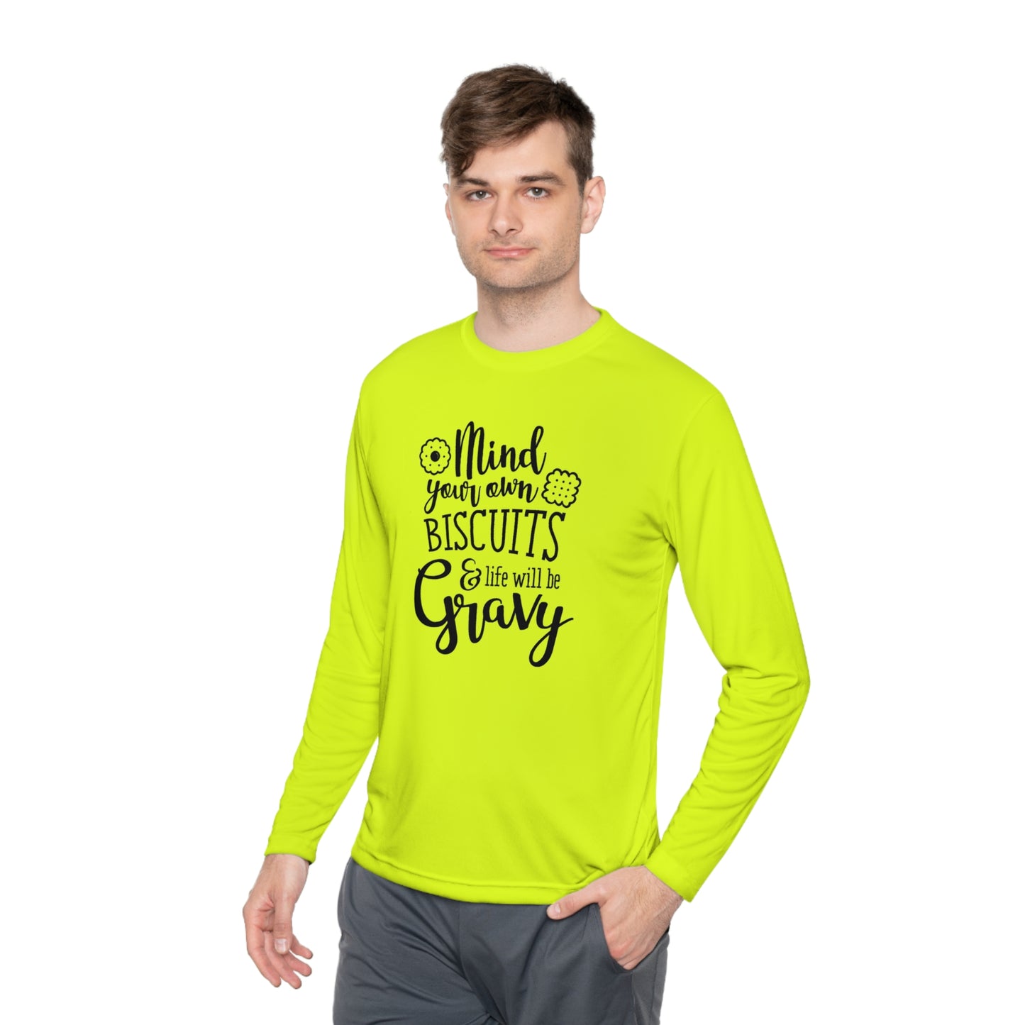 Mind your own biscuits - Unisex Lightweight Long Sleeve Tee