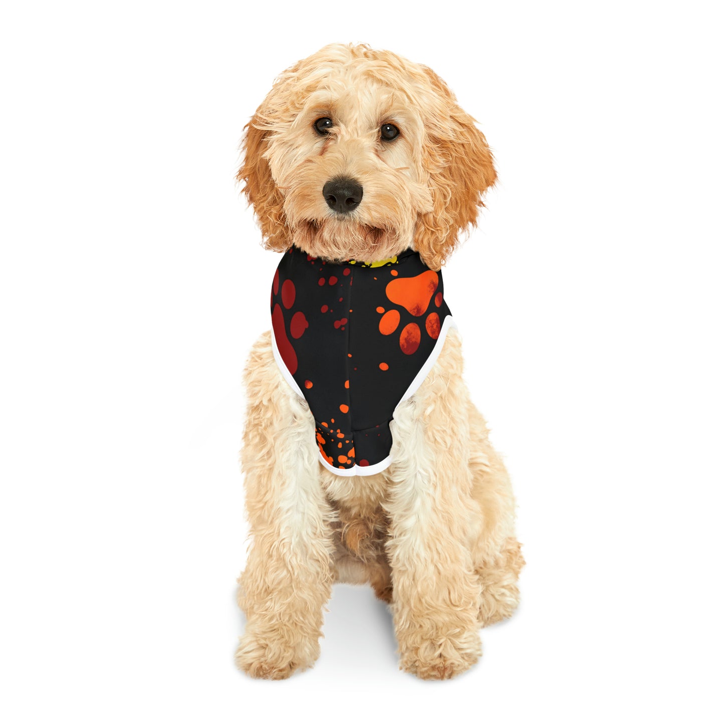 Orange and Black Paw- Pet Hoodie